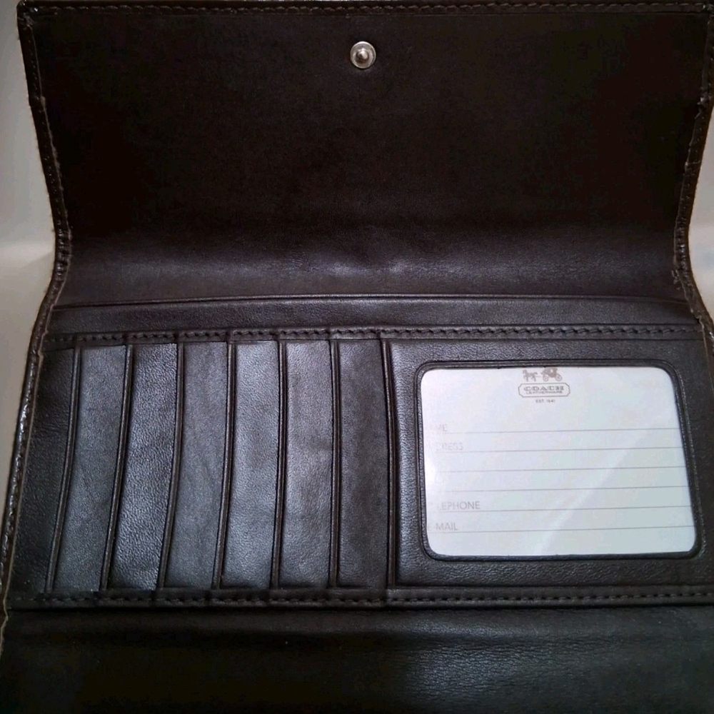 Vintage Coach Soho Pleated Signature Checkbook Wallet Canvas F42819 - Picture 9 of 11